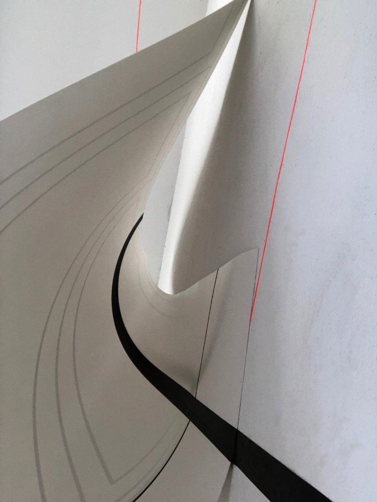 Angela Lubič, Wandabwicklung 1:2, 2022, Polystyrolplatten, Klebebänder, Foto: Angela Lubič