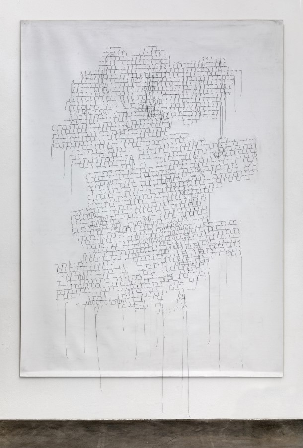 Palast, 2019, Garn auf Leinwand, 208 cm x 154 cm